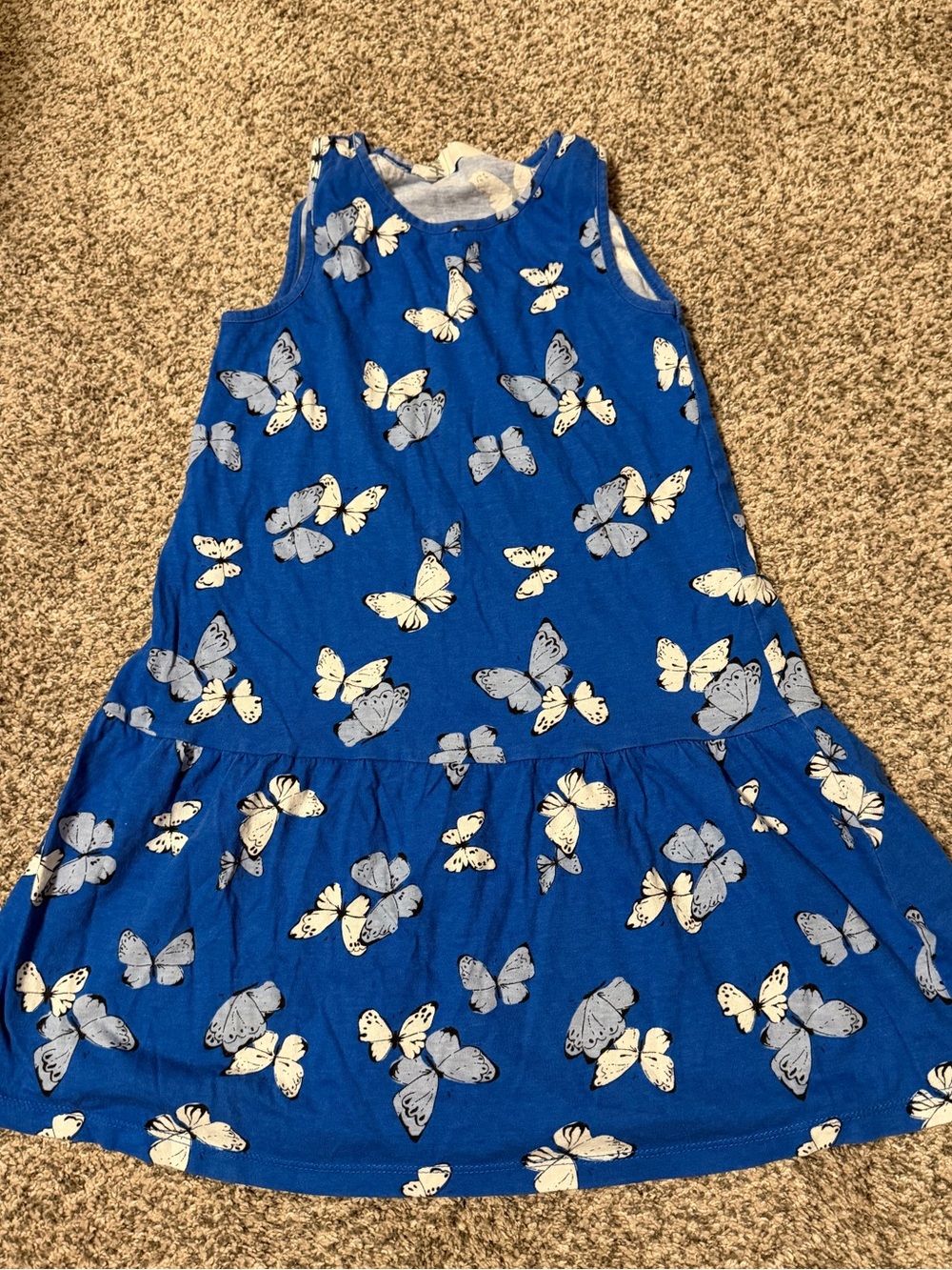 H&M Royal Blue Butterfly Print Girls' Casual Dress